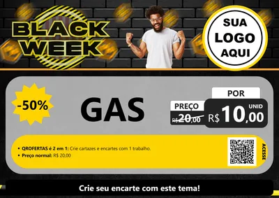 Modelo de Cartaz para Cartaz A4 Horizontal com o tema Black Week para Água e gás