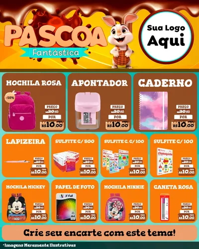 Modelo de Rede Social para Feed Instagram com o tema Páscoa Fantástica para Papelaria