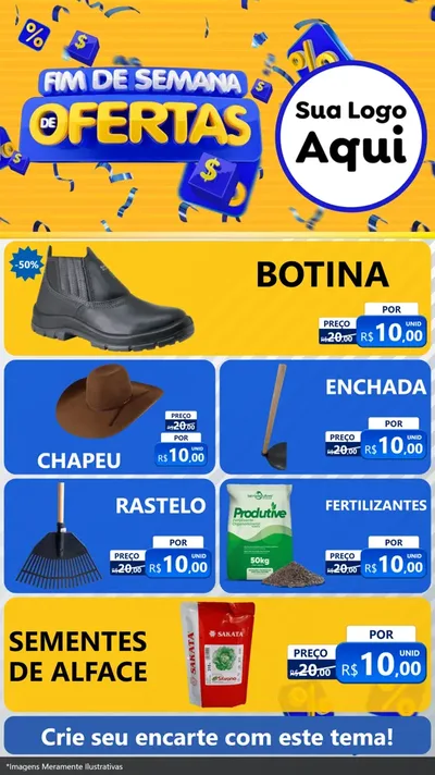 Modelo de TV para TV Vertical com o tema Fim de Semana de Ofertas para Agropecuária