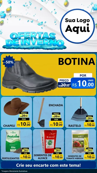 Modelo de Rede Social para Stories com o tema Ofertas de Inverno para Agropecuária