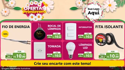 Modelo de TV para TV Horizontal com o tema Ofertas de Primavera para Materiais Elétricos