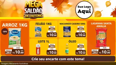 Modelo de TV para TV Horizontal com o tema Mega Saldão de Outono para Supermercado