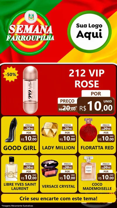 Modelo de Rede Social para Stories com o tema Semana Farroupilha para Perfumes