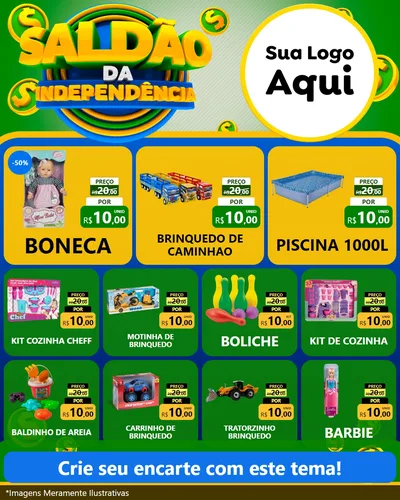 Modelo de Rede Social para Feed Instagram com o tema Saldão da Indepêndencia para Brinquedos