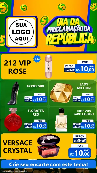 Modelo de TV para TV Vertical com o tema Dia Da Proclamação da República para Perfumes