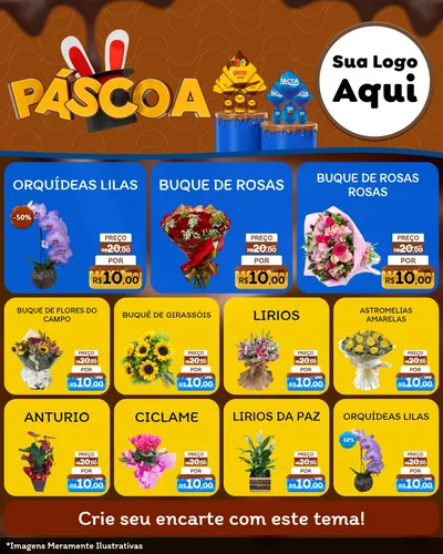 Modelo de Rede Social para Feed Instagram com o tema Páscoa para Floricultura e jardim