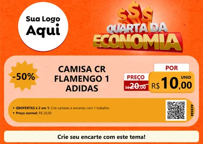 Modelo de Cartaz para Cartaz A4 Horizontal com o tema Quarta da Economia para Roupas e acessórios