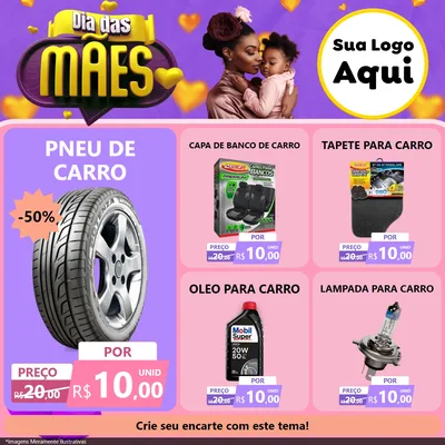 Modelo de Rede Social para Feed Facebook com o tema Dia das Mães para Auto peças
