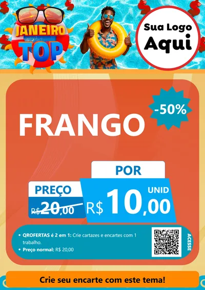 Modelo de Cartaz para Cartaz A4 Vertical com o tema Janeiro Top para Assados