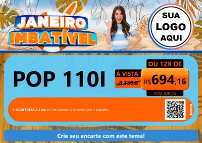 Modelo de Cartaz para Cartaz A4 Horizontal com o tema Janeiro Imbatível para Concessionaria de Motos