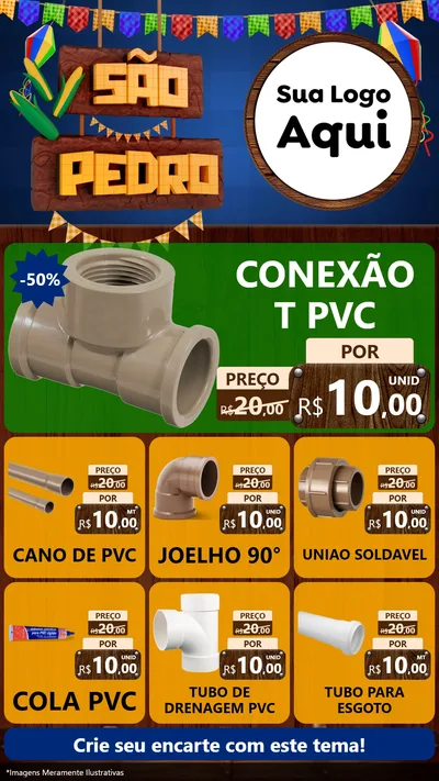 Modelo de Rede Social para Stories com o tema São Pedro para Tubos e conexões