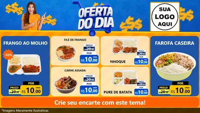 Modelo de TV para TV Horizontal com o tema Oferta do Dia para Restaurante
