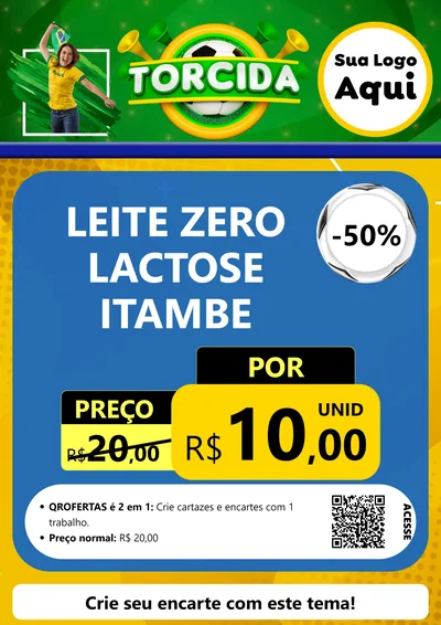Modelo de Cartaz para Cartaz A4 Vertical com o tema Torcida para Frios e Laticínios