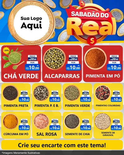 Modelo de Rede Social para Feed Instagram com o tema Sabadão do Real para Produtos Naturais
