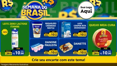Modelo de TV para TV Horizontal com o tema Semana Do Brasil para Frios e Laticínios