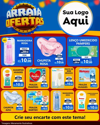 Modelo de Rede Social para Feed Instagram com o tema Arraiá de Ofertas - Junina para Bebês