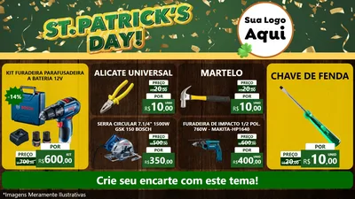 Modelo de TV para TV Horizontal com o tema St Patriks Day para Maquinas e Ferramentas
