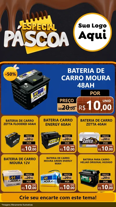 Modelo de Rede Social para Stories com o tema Especial Páscoa para Baterias Elétricas