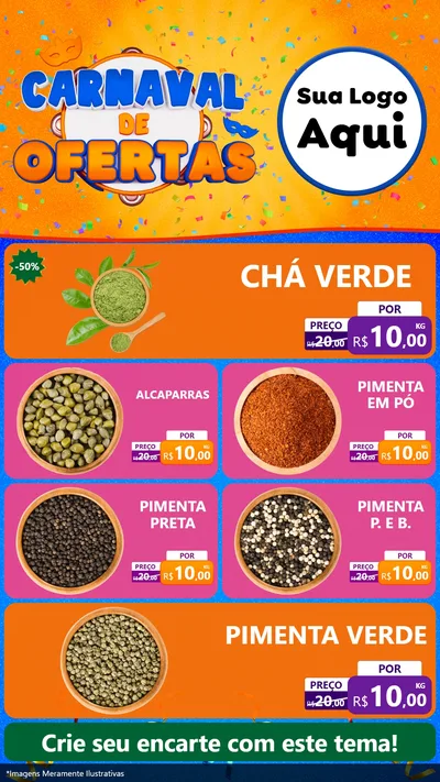 Modelo de TV para TV Vertical com o tema Carnaval de Ofertas para Produtos Naturais