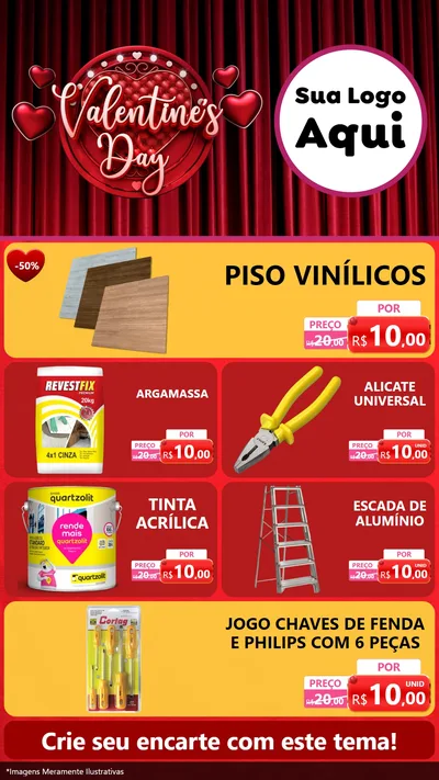 Modelo de TV para TV Vertical com o tema Valentine's Day para Material para Construção