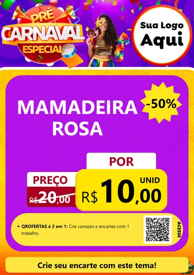 Modelo de Cartaz para Cartaz A4 Vertical com o tema Pré-Carnaval Especial para Bebês