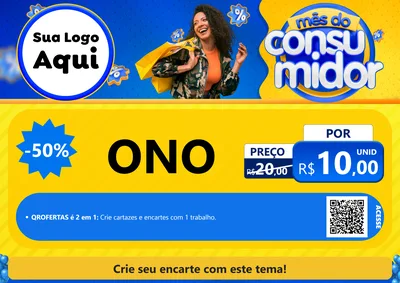 Modelo de Cartaz para Cartaz A4 Horizontal com o tema Mês do Consumidor para Óticas