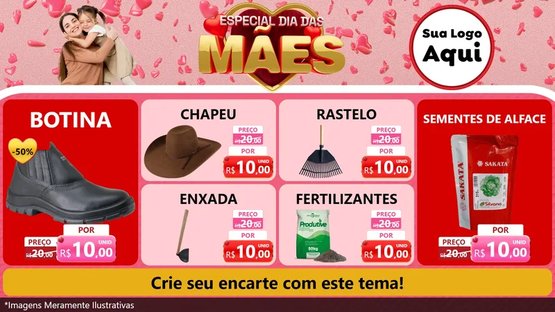 Modelo de TV para TV Horizontal com o tema Especial Dia Das Mães para Agropecuária