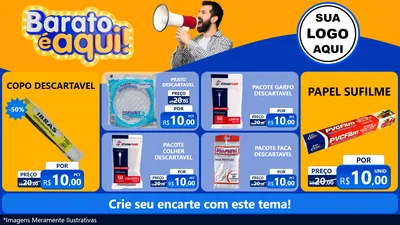 Modelo de TV para TV Horizontal com o tema Barato é aqui para Embalagens