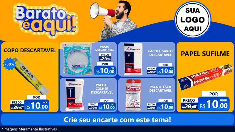 Modelo de TV para TV Horizontal com o tema Barato é aqui para Embalagens