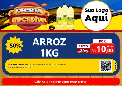 Modelo de Cartaz para Cartaz A4 Horizontal com o tema Oferta Imperdível - Óleo para Supermercado