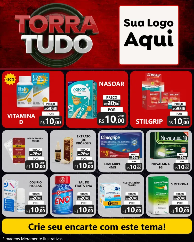 Modelo de Rede Social para Feed Instagram com o tema Torra Tudo para Farmácia