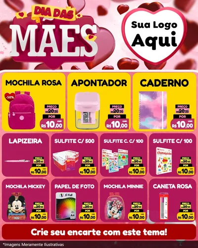 Modelo de Rede Social para Feed Instagram com o tema Dia Das Mães para Papelaria
