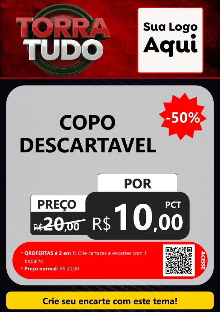 Modelo de Cartaz para Cartaz A4 Vertical com o tema Torra Tudo para Embalagens