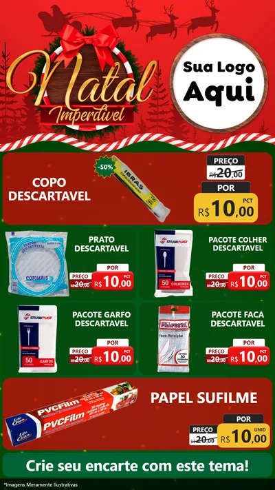 Modelo de TV para TV Vertical com o tema Natal Imperdível para Embalagens