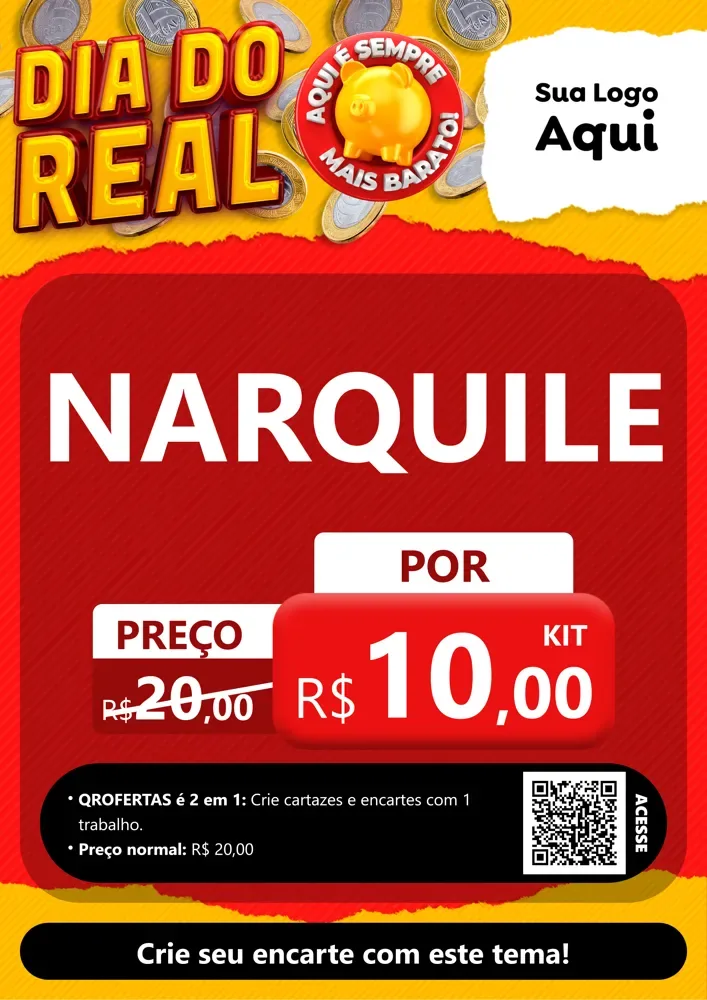 Modelo de Cartaz para Cartaz A4 Vertical com o tema Dia Do Real para Tabacaria