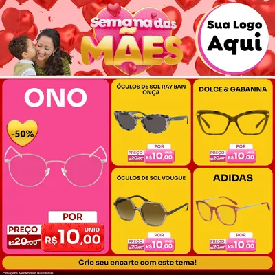 Modelo de Rede Social para Feed Facebook com o tema Semana Das Mães para Óticas