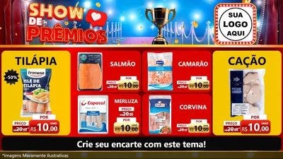 Modelo de TV para TV Horizontal com o tema Show de Prêmios para Peixaria