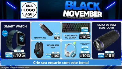 Modelo de TV para TV Horizontal com o tema Black November para Informática