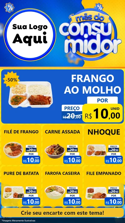 Modelo de Rede Social para Stories com o tema Mês do Consumidor para Restaurante