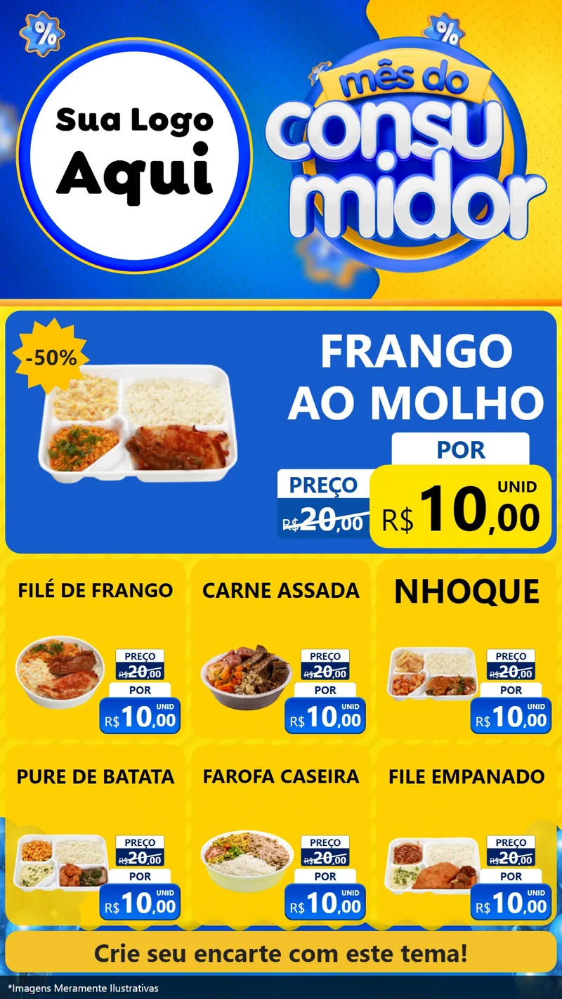 Modelo de Rede Social para Stories com o tema Mês do Consumidor para Restaurante