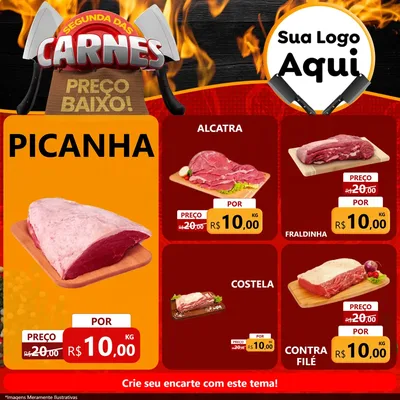 Modelo de Rede Social para Feed Facebook com o tema Segunda das Carnes para Açougue