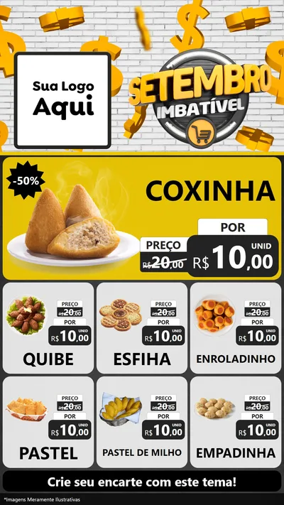 Modelo de Rede Social para Stories com o tema Setembro Imbatível para Salgadaria