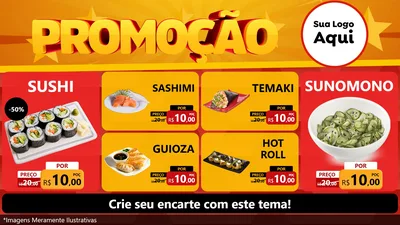 Modelo de TV para TV Horizontal com o tema Promoção para Comida japonesa
