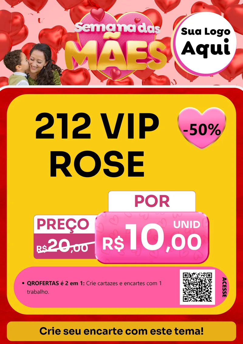 Modelo de Cartaz para Cartaz A4 Vertical com o tema Semana Das Mães para Perfumes