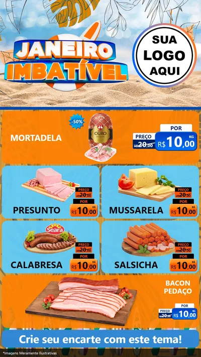 Modelo de TV para TV Vertical com o tema Janeiro Imbatível para Frios e Laticínios