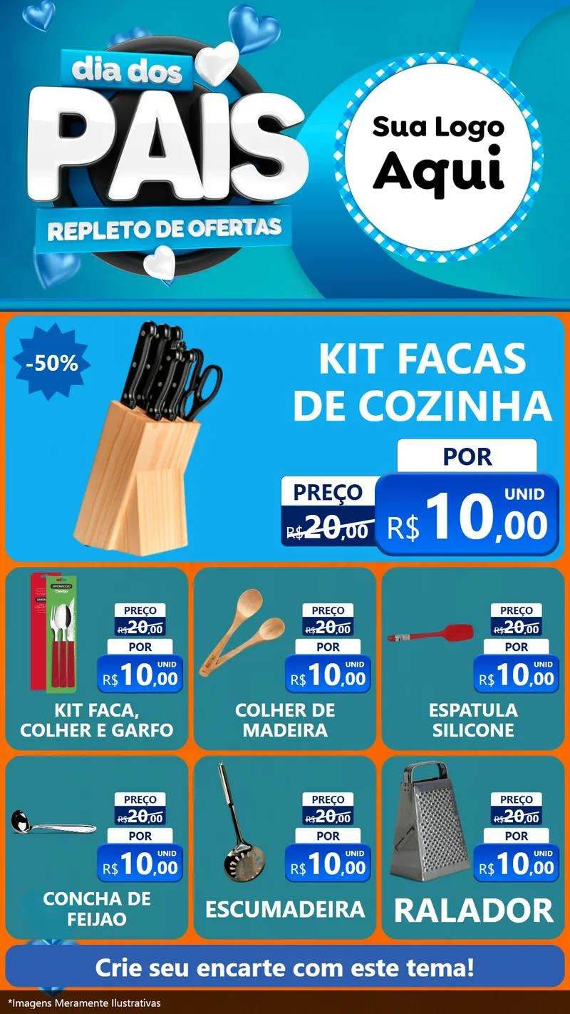 Modelo de Rede Social para Stories com o tema Dia Dos Pais Repleto de Ofertas para Utilidades Domésticas
