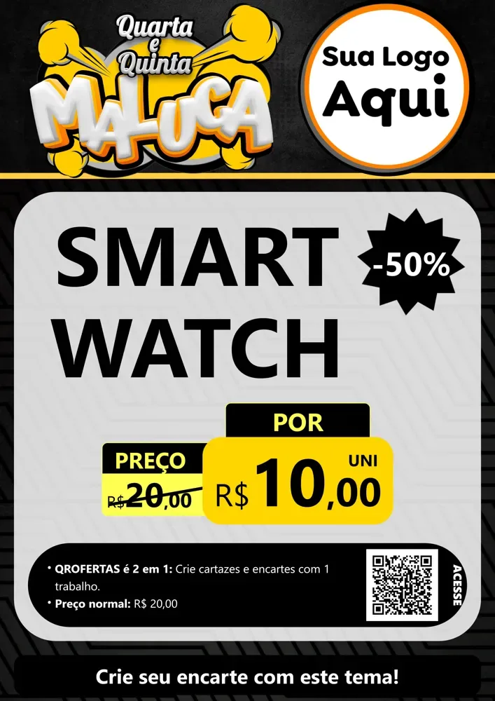 Modelo de Cartaz para Cartaz A4 Vertical com o tema Quarta e Quinta Maluca para Informática
