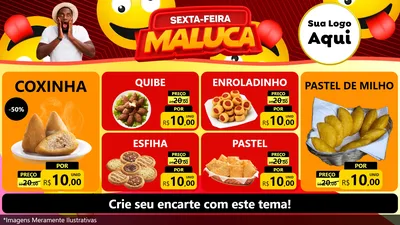 Modelo de TV para TV Horizontal com o tema Sexta-feira Maluca para Salgadaria