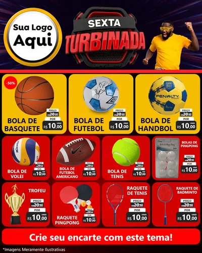 Modelo de Rede Social para Feed Instagram com o tema Sexta Turbinada para Artigos Esportivos