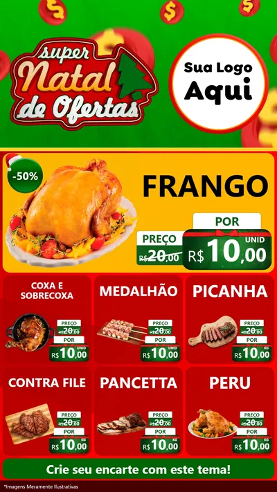 Modelo de Rede Social para Stories com o tema Super Natal de Ofertas para Assados